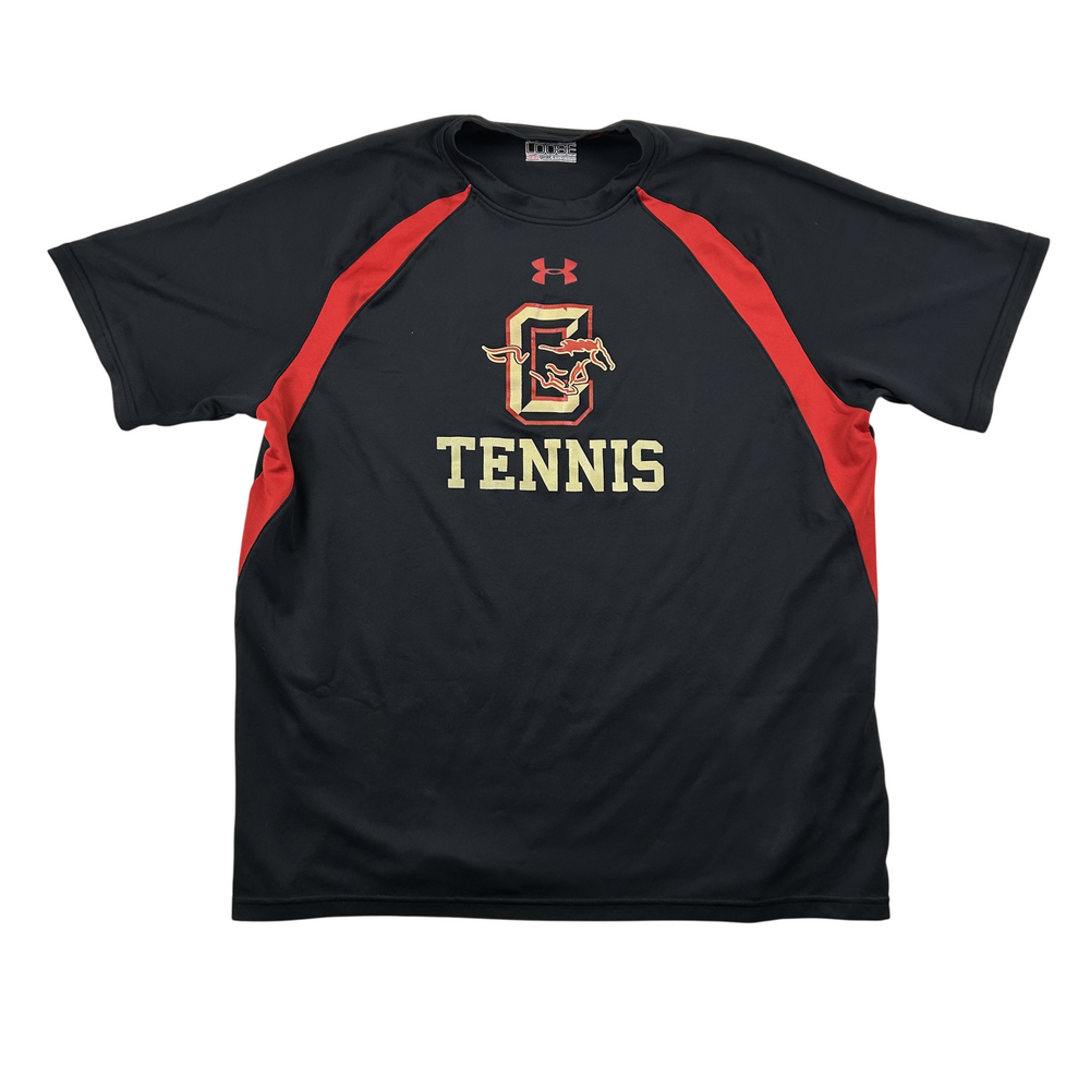 Under Armour HeatGear T-Shirt Mens Large Black Tennis Moisture Wicking Mesh